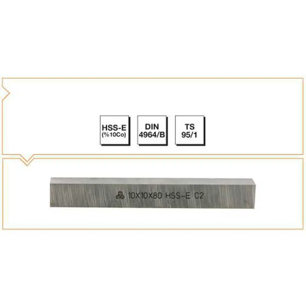 Makina Takım 8X8X160 HSS - E (%10Co) DIN 4964/B Kare Kesitli Torna Kalemi - MTE B00400808160