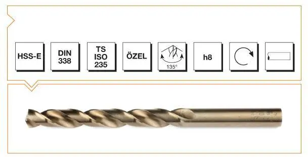 Makina Takım HSSE DIN 338 RN Altın Seri Matkap Ucu 1.9 mm - MTE B00005000190