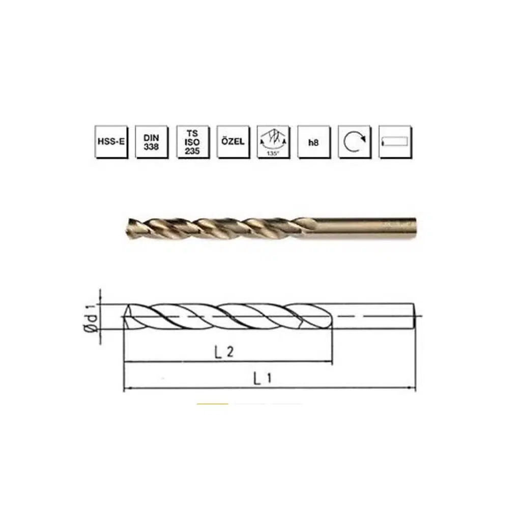 Makina Takım HSSE DIN 338 RN Altın Seri Matkap Ucu 3.2 mm - MTE B00005000320