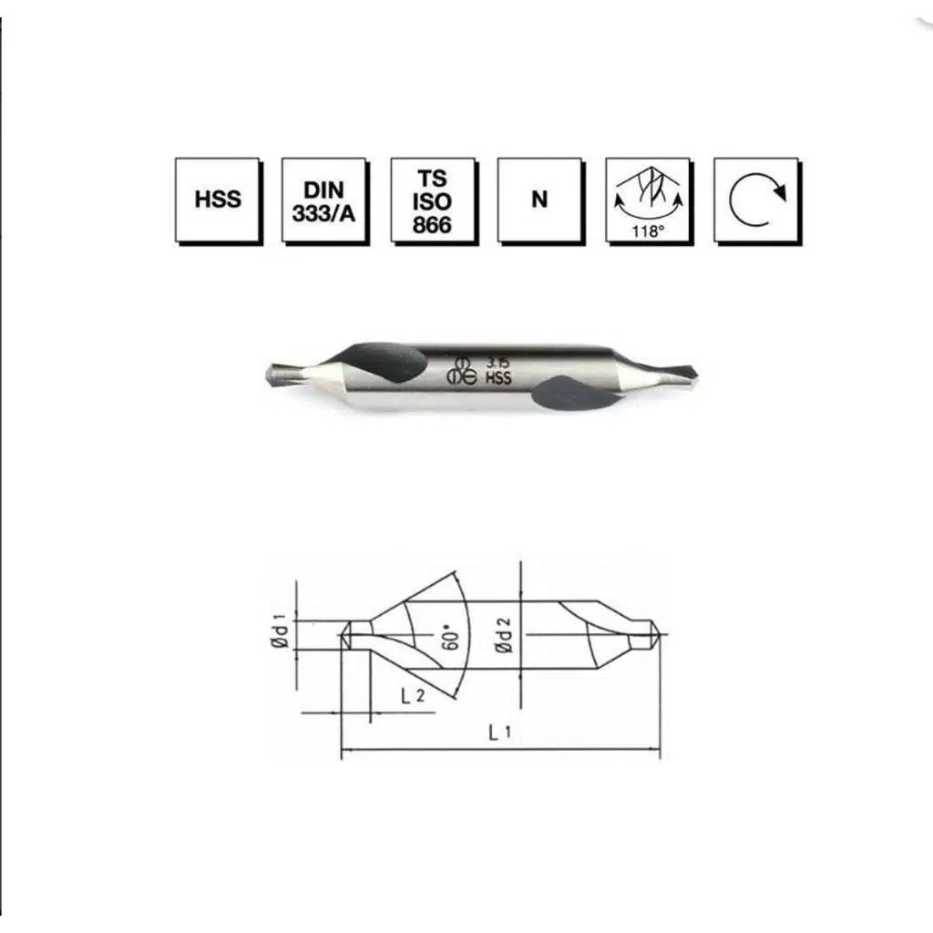 Makina Takım HSS DIN 333/A R Punta Matkabı 1.25 mm - MTE B00010010125