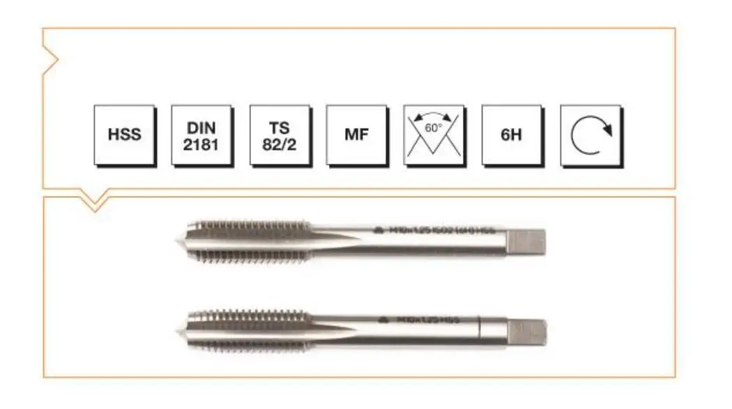 Makina Takım HSS DIN2181 2'li El Kılavuzu M12X1 (6H) - MTE B00102031205