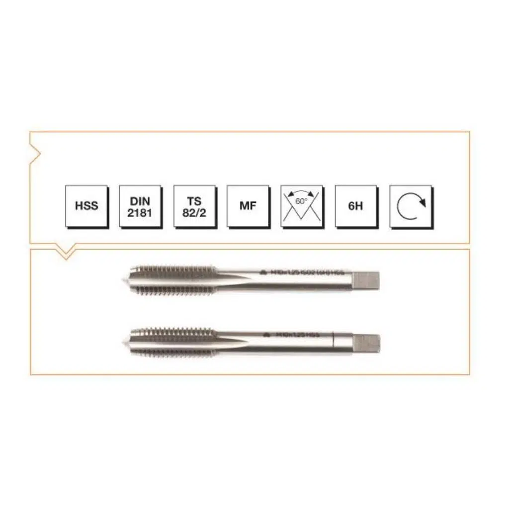 Makina Takım HSS DIN2181 2'li El Kılavuzu M 14 X1 (6H) - MTE B00102031405