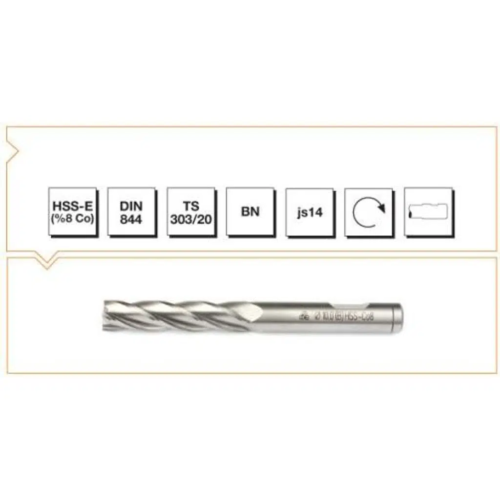 Makina Takım B00276221500 HSSE CO8 DIN 844/BN Parmak Freze 15 mm Uzun