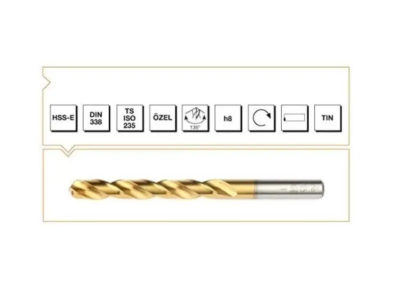 Makina Takım HSS-E DIN 338 RN TIN Kaplı Matkap Ucu 6.8mm - MTE B00006000680
