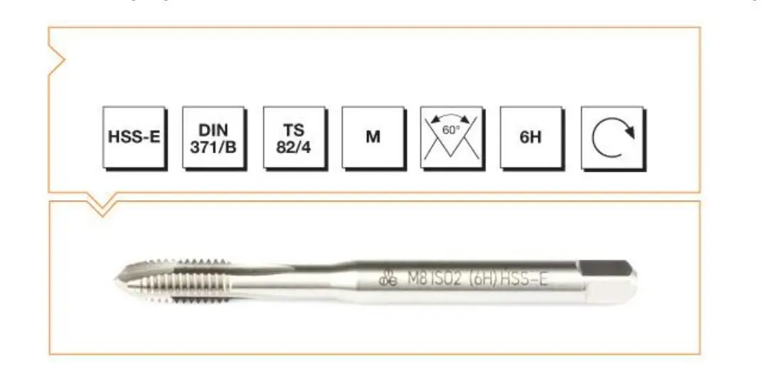 Makina Takım HSS-E DIN371/B Eğik Ağız Makina Kılavuzu M2.5 - MTE B00105710250