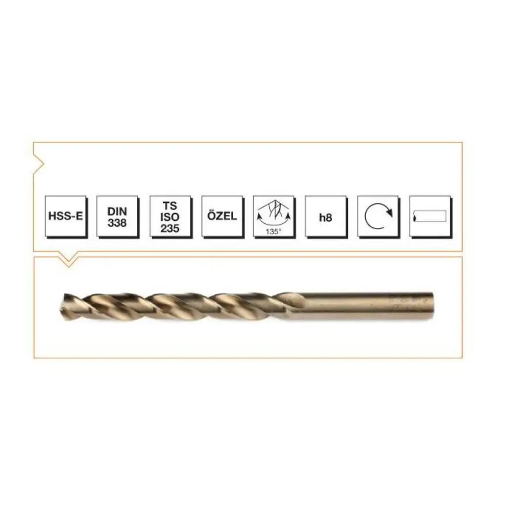Makina Takım HSSE DIN 338 RN Altın Seri Matkap Ucu 2.5 mm - MTE B00005000250