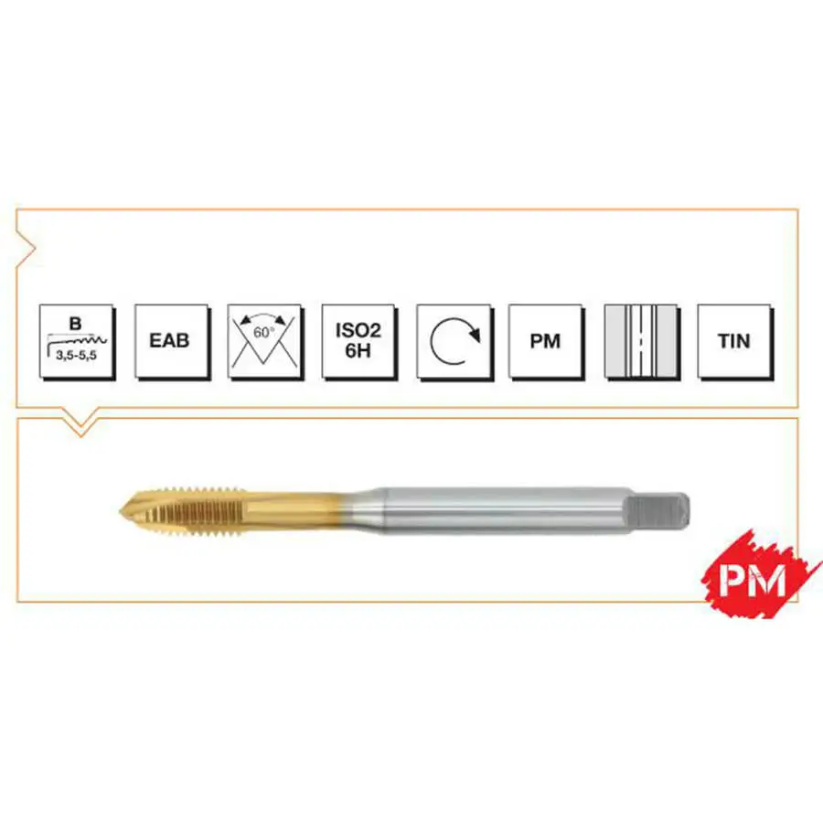 Makina Takım M4 HSSE DIN371/B Tın Kaplamalı Venüs Makine Kılavuzu - MTE B10802000400