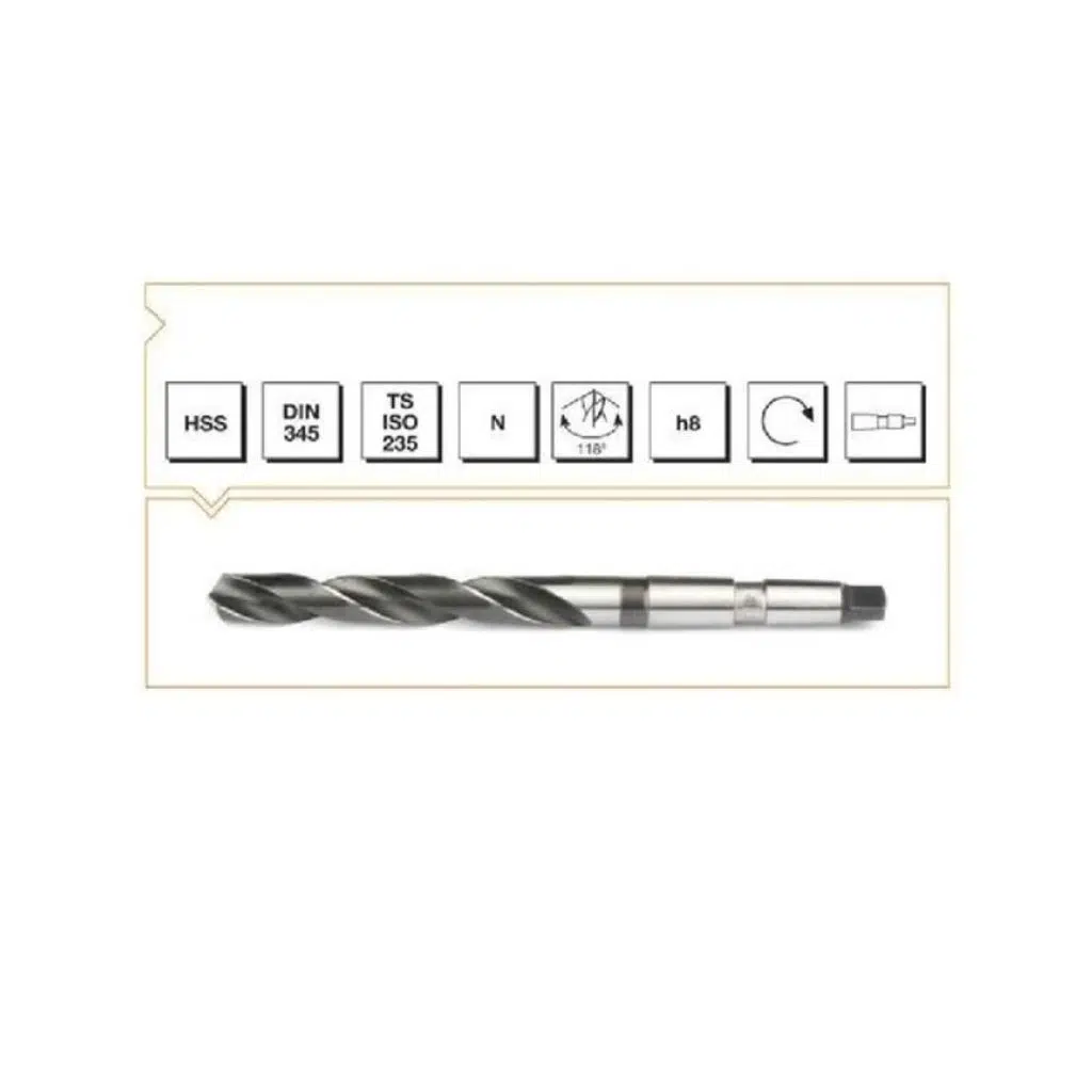 Makina Takım HSS DIN 345 RN Mors Konik Saplı Matkap Ucu 26.5 mm-MTE B00004002650
