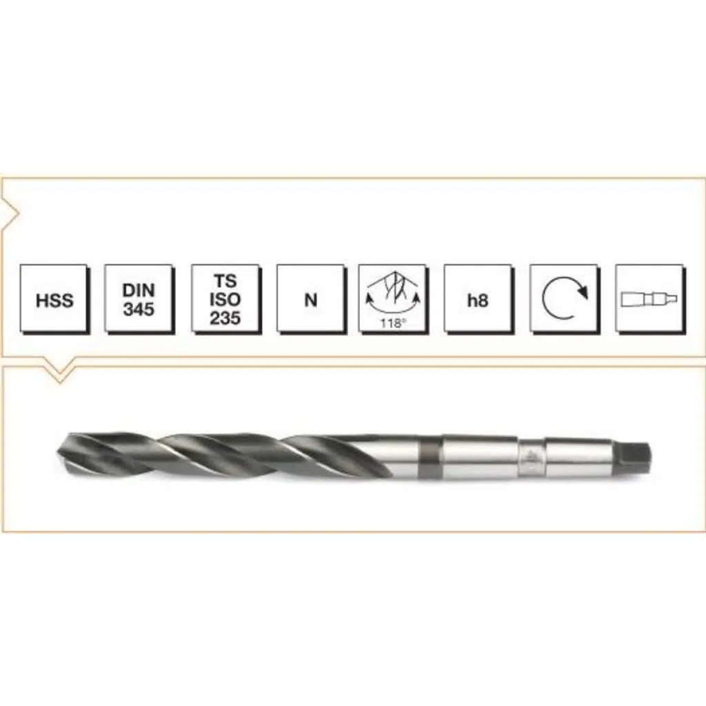 HSS DIN 345 Mors Konik Saplı Matkap Ucu 37 MM
