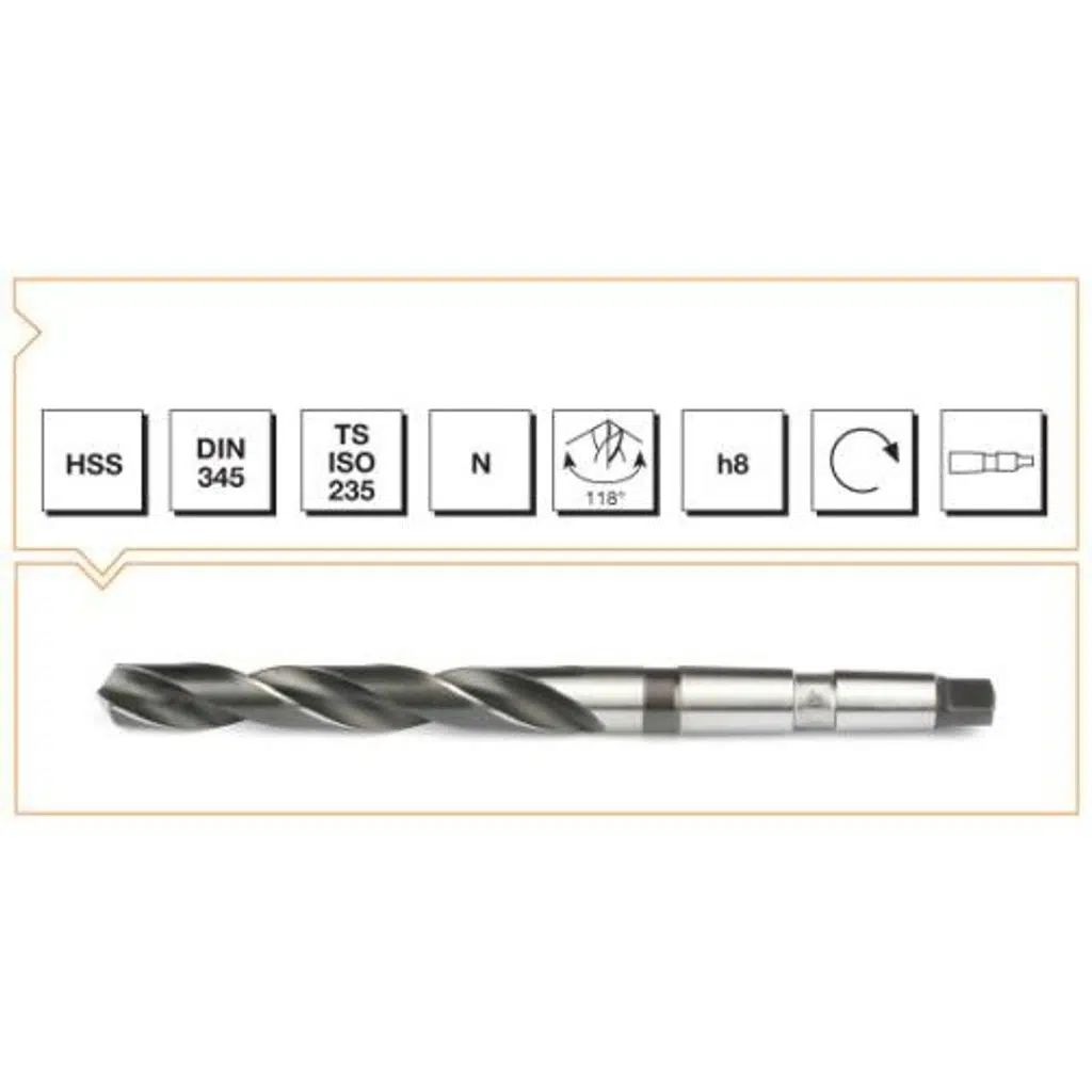 Makina Takım HSS DIN 345 RN Mors Konik Saplı Matkap Ucu 20 mm-MTE B00007402000