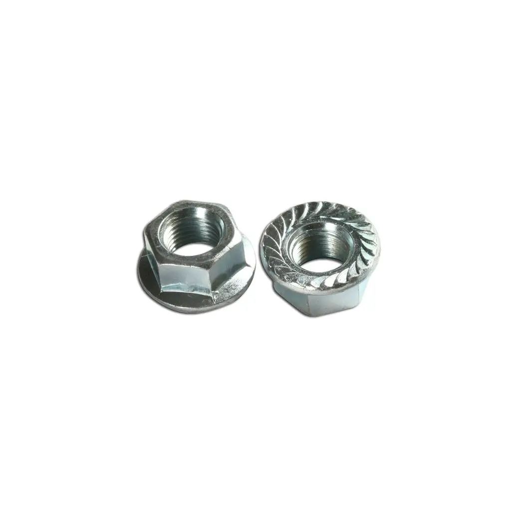 Somun DIN 6923 Flanşlı Tırtıllı 6 Kalite Metrik 16 / Beyaz