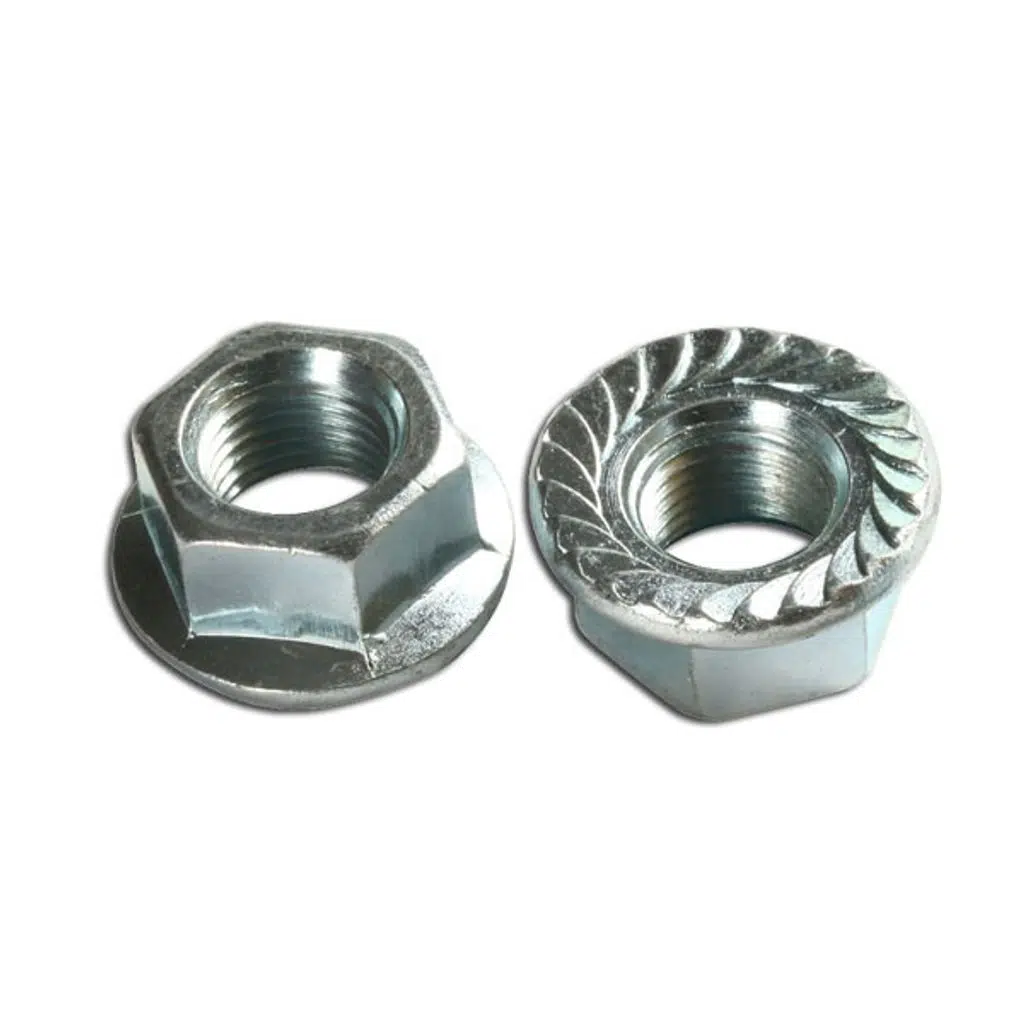 Somun DIN 6923 Flanşlı Tırtıllı 6 Kalite Metrik 6 / Beyaz
